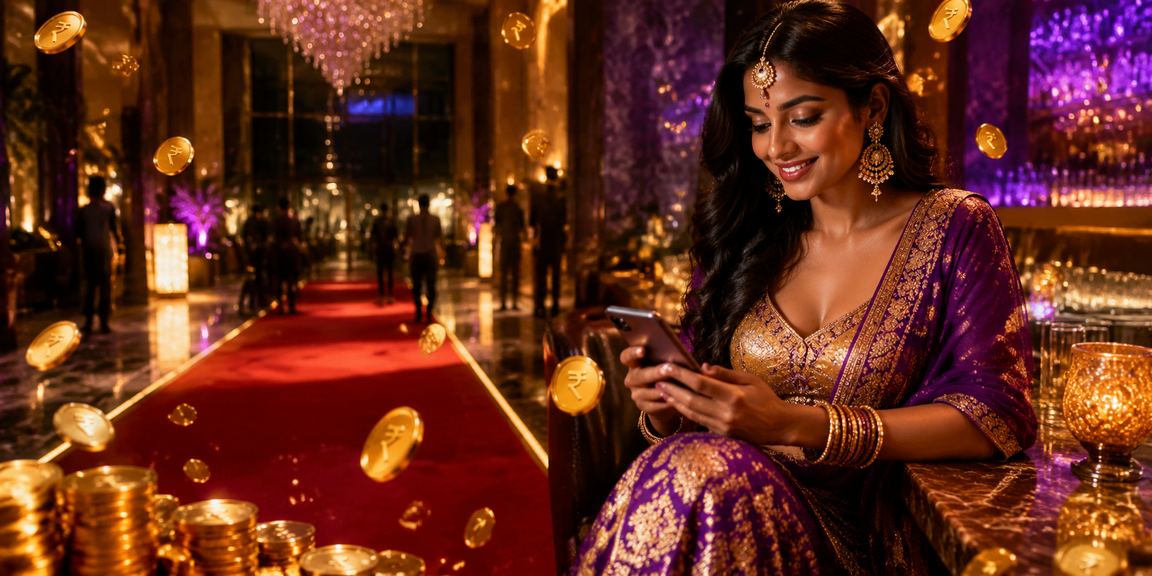 Mobile casino app showing Indian rupee balance