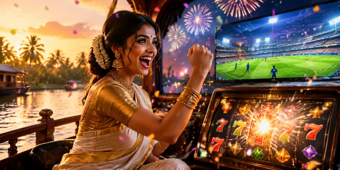 Kerala backwaters with slot game concept